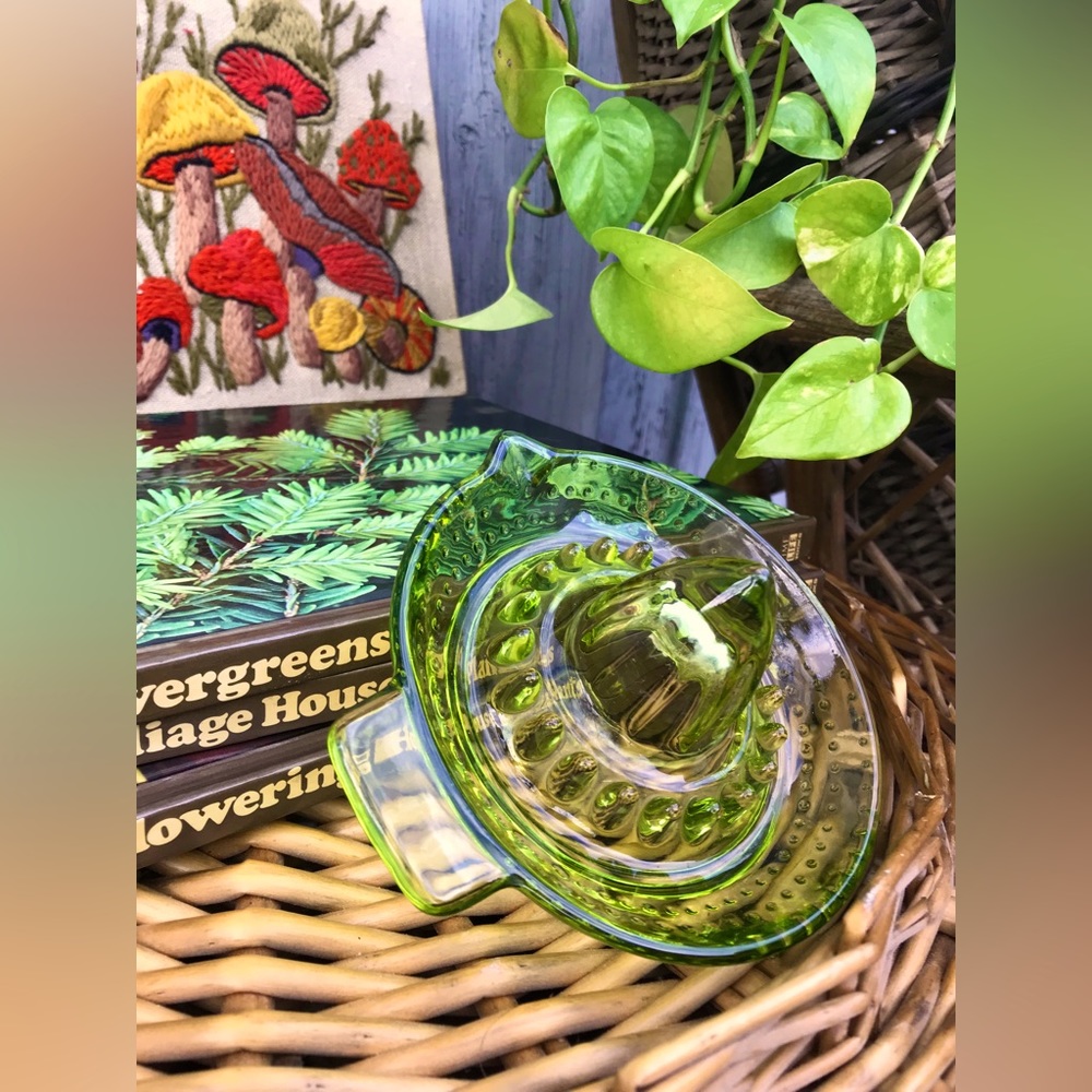 Vintage Green Glass Juicer